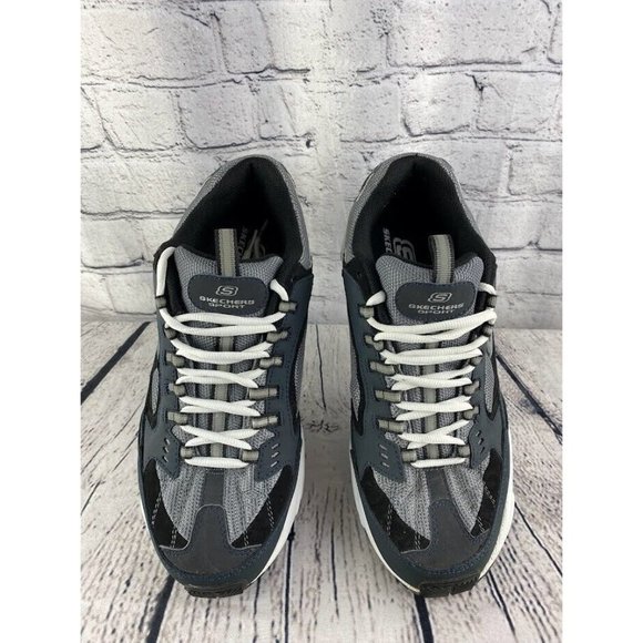 Skechers Sport 50988 Navy/Grey Leather Mesh Athletic Running Shoes Mens Size 10 - Picture 2 of 7